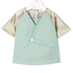 Owa Yurika metallic sleeve layered style blouse - Green