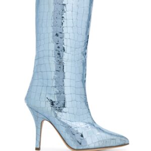Paris Texas metallic crocodile effect boots - Blue