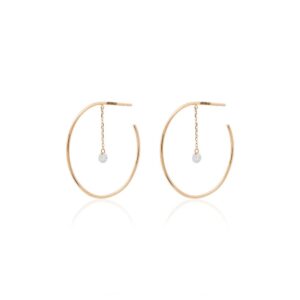Persée 18kt gold Open Creole Circle Me diamond earrings - METALLIC