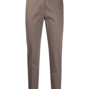 Peserico logo-plaque tapered trousers - Brown