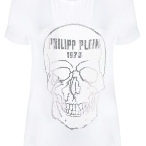 Philipp Plein rhinestone skull T-shirt - White