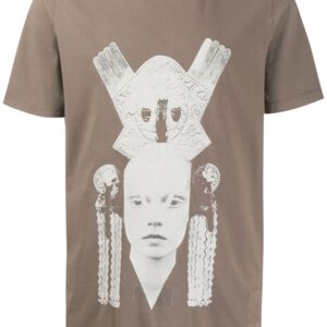 Rick Owens DRKSHDW hieroglyphic face print T-shirt - NEUTRALS