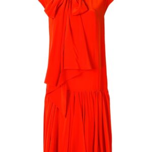 Rochas bow tie silk shift dress - Red