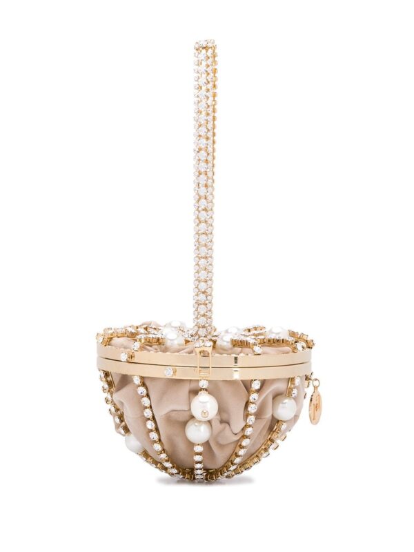 Rosantica Afrodite pearl-embellished half-sphere bag - GOLD