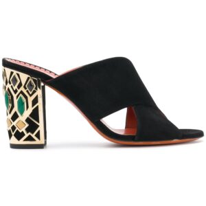 Santoni embellished heel sandals - Black