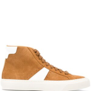 Scarosso contrast panels high-top sneakers - Brown
