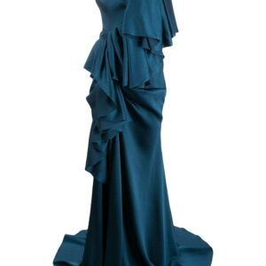 Solace London tiered draped gown - Blue