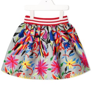 Stella Jean Kids embroidered midi skirt - Blue