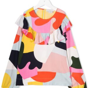 Stella McCartney Kids geometric color block top - PINK