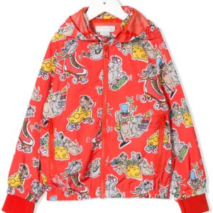 Stella McCartney Kids happy mice print jacket - ORANGE