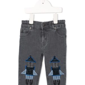 Stella McCartney Kids rocket appliqué jeans - Grey