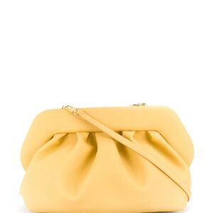Themoirè pleated faux-leather clutch bag - Yellow