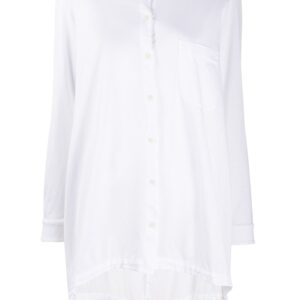 Transit mock collar side straps shirt - White