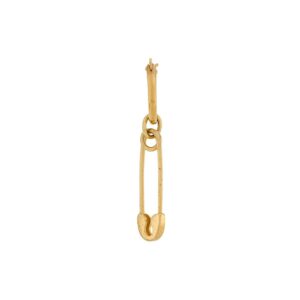 True Rocks safety pin hoop single earring - GOLD