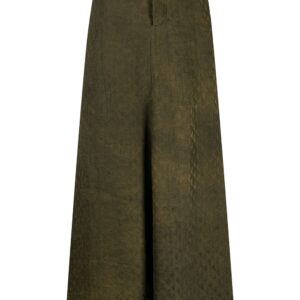 Uma Wang embossed velvet A-line skirt - Brown