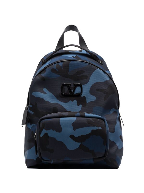 Valentino Garavani camouflage-print backpack - Blue