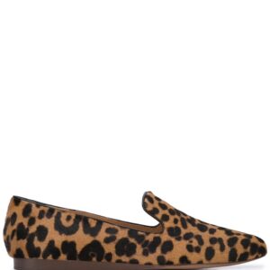 Veronica Beard leopard print loafers - Brown