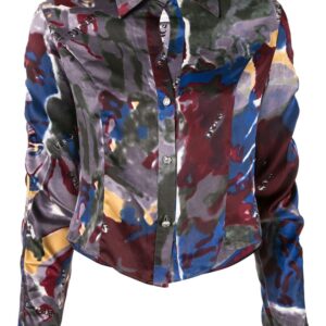 Versace Pre-Owned printed cropped shirt - Multicolour