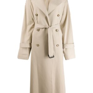 Victoria Beckham double-breasted long trench coat - NEUTRALS