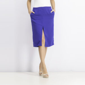 Women Plain Pencil Skirt Blue