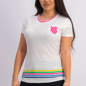 Womens 3-Stripe Short Sleeve T-shirt White Combo