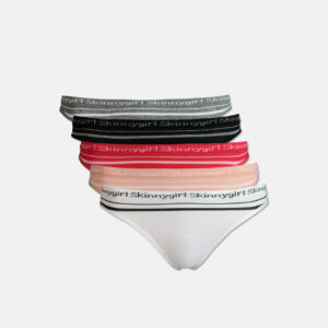 Womens 5 Pieces Seamless Thongs Black/Red/White/Pink/Grey