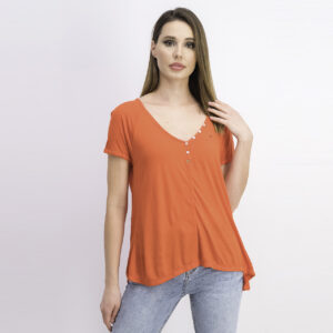 Womens A-Line Henley Tops Red