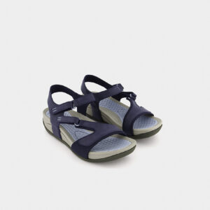 Womens Adjustable Strap Footbed Sandals Navy Blue