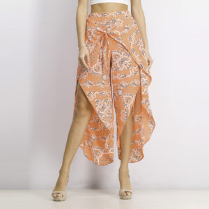 Womens Allover Printed Pants Coral