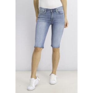 Womens Amelia Denim Knee-Length Cutoff Shorts Blue