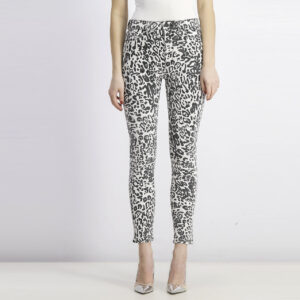 Womens Barbara High Waist Super Skinny Jeans White Leopard