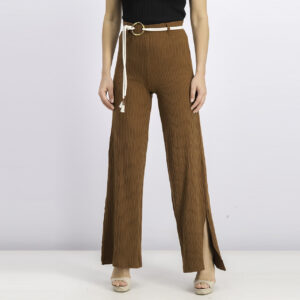 Womens Belted Square Pants Brown