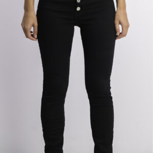Womens Button Fly Low Rise Jeans Black