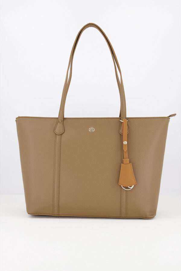 Womens Cacao Tote Bag 27 H x 40 L x 13.5 W cm Camel/Brown