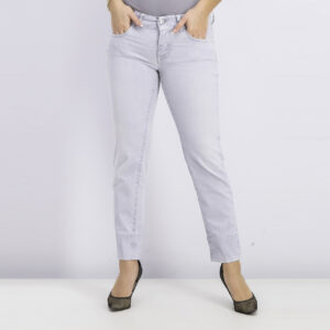 Womens Capri Hellebora Denim Stripe Jeans Sky Blue