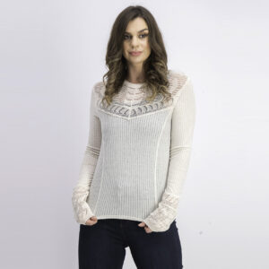 Womens Colette Pointelle Detail Sweater Sand