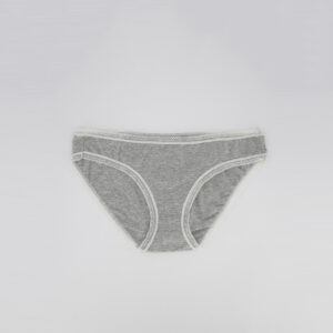 Womens Cotton Lace-Trim Bikini Heather Grey
