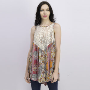 Womens Count Me In Trapeze Tank Top Floral Combo