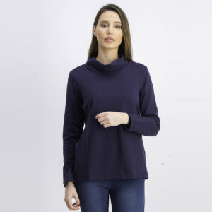 Womens Cowl-Neck Top Intrepid Blue