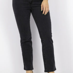Womens Cropped Straight Jeans Black
