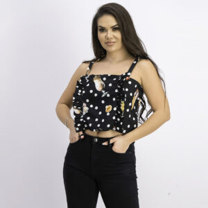 Womens Cropped Top Black Combo