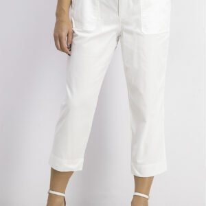 Womens Cropped Twill Pants Bright White