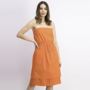 Womens Detachable Straps Mini Dress Orange