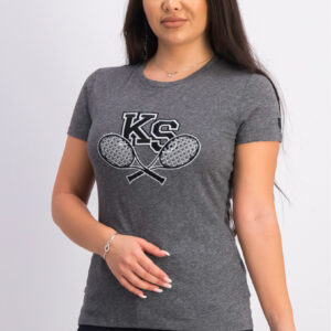 Womens Embroidered Logo Tee Heather Gray