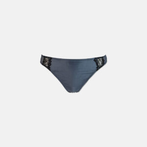 Womens Encrusted Lace Thong Grisaille
