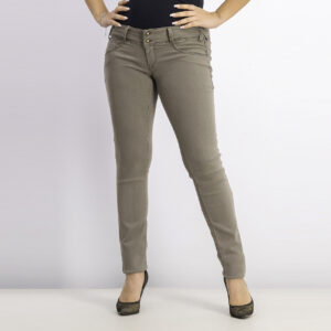 Womens Five Pocket Skinny Jeans Taupe