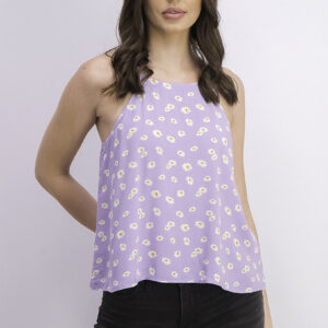 Womens Floral Patterned Tops Light Purple Combo