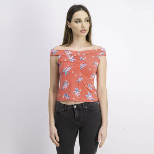 Womens Floral Printed Top Pink Combo