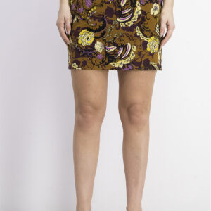 Womens Floral Skirt Brown Combo
