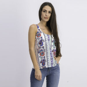 Womens Floral Top White Combo